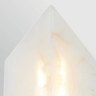 LED wandlamp CAESAR, oud messing, hoogte 31 cm Metaal/alabaster oud messing, crèmewit gemarmerd