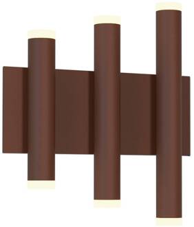 LED wandlamp Cala, corten, aluminium, 6 lichtpunten