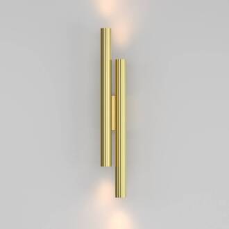 LED wandlamp Calipso, messing, hoogte 49 cm, metaal, 4-lamps.