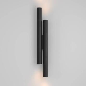 LED wandlamp Calipso, zwart, hoogte 49 cm, metaal, 4-lamps.