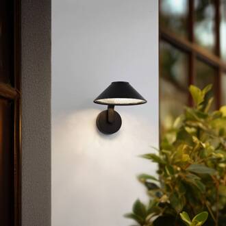 LED wandlamp Capelo, zwart, metaal, Ø20cm zwart mat, transparant