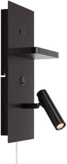 LED wandlamp Carica, zwart, hoogte 34 cm, metaal