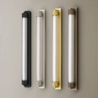 LED wandlamp CHARMER, titanium, metaal/glas, 2.700 K IP44 titaan