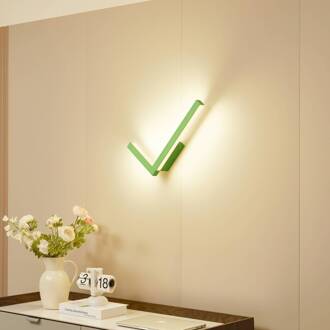 LED wandlamp Check, groen, metaal, CCT, dimbaar