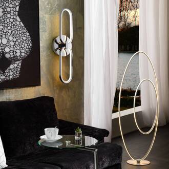 LED wandlamp Colette, 2-lamps, chroom chroom, wit opaal