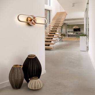 LED wandlamp Colette, 2-lamps, roségoud roségoud, wit opaal