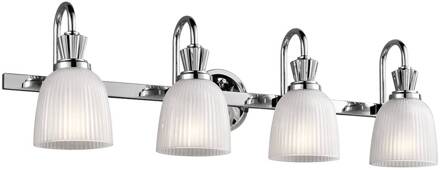 LED wandlamp Cora voor das badkamer, 4-lamps chroom, opaal