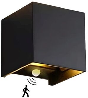 LED Wandlamp Cubo met sensor - 2700K - 6 Watt - Zwart - Kubus - Dimbaar