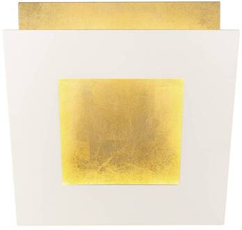 LED wandlamp Dalia, wit/goud, 22 x 22 cm, aluminium