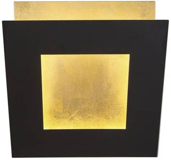 LED wandlamp Dalia, zwart/goud, 18 x 18 cm, aluminium
