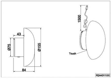 LED wandlamp Davey, groen, dimbaar, Ø 15,5 cm