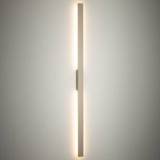 LED wandlamp Demi L, zand, aluminium, hoogte 144 cm, IP54 zand, wit