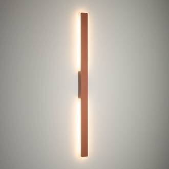 LED wandlamp Demi M, baksteenrood, aluminium, hoogte 100 cm, IP54 baksteenrood, wit