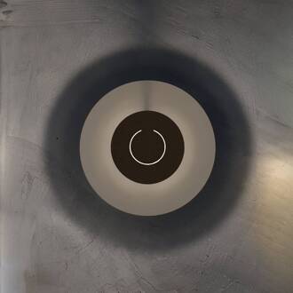 LED wandlamp DoppioZero, crème/bruin, Ø 30 cm crème, bruin