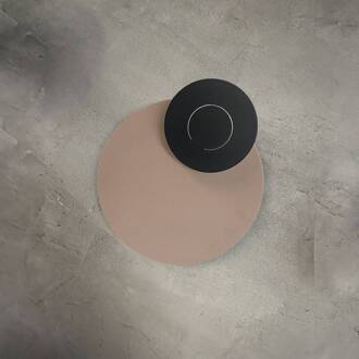 LED wandlamp DoppioZero, roze/grijs, Ø 30 cm oudroze, antraciet