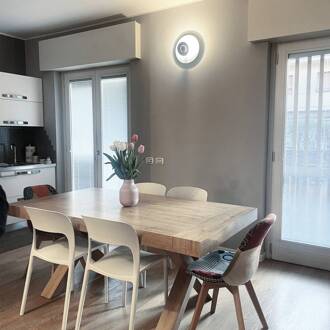 LED wandlamp DoppioZero, wit/grijs, Ø 30 cm wit, antraciet