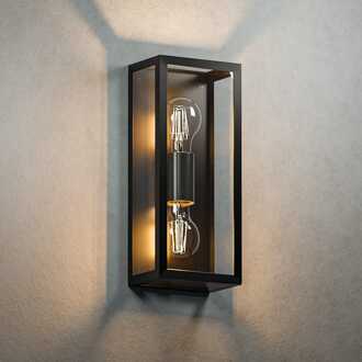 LED Wandlamp dubbelzijdig IP44 Binnen en buiten Zwart