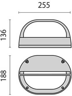 LED wandlamp Eko+19 Grill antraciet 3.000K zwart, wit
