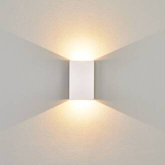 LED wandlamp Fabiola van gips, hoogte 16 cm wit
