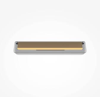 LED wandlamp FLAT, grijs/messing, breedte 43 cm, glas/metaal messing, grijs getint