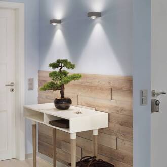 LED wandlamp Focus 100, heldere lenzen, chroom chroom, helder