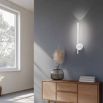 LED wandlamp Focus, wit 46,5 cm metaal 2-lamps verstelbaar