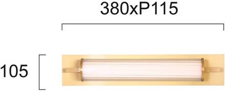 LED wandlamp Frida, glas, wit/goud, buisvormig goud, crème