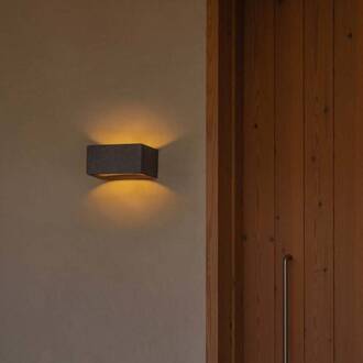 LED wandlamp Glint, 2700K, 15 cm, grijs, beton, IP55 cementkleurig