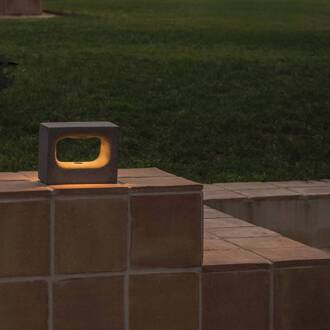 LED wandlamp Glint, 3000K, 15 cm, grijs, beton, IP55 cementkleurig