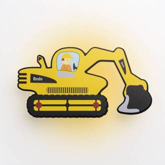 LED wandlamp graafmachine met stekker, geel, dimbaar geel, zwart