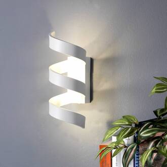 LED wandlamp Helix, wit-zilver, hoogte 26 cm wit, zilver