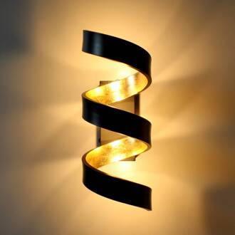 LED wandlamp Helix, zwart-goud, 26 cm zwart, goud