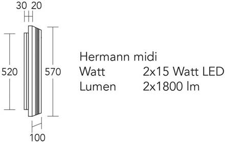 LED wandlamp Hermann midi, eiken natuur, dimbaar natuurlijk eiken, mat zwart