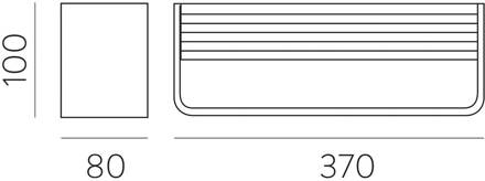 LED wandlamp Icon, wit, Up/Down, breedte 37 cm wit gestructureerd