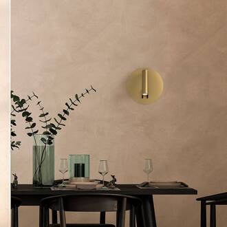 LED wandlamp iOS 176, goudkleurig, rond, aluminium