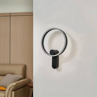 LED wandlamp Jekta, direct, zwart, dimbaar