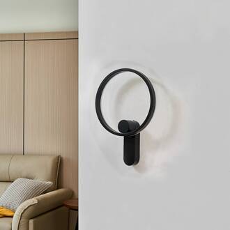 LED wandlamp Jekta, indirect, zwart, dimbaar