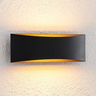 LED wandlamp Jelle, 27 cm, zwart/goud, omhoog/omlaag zwart, goud