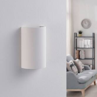 LED wandlamp Jenke, hoogte 16 cm, wit, gips