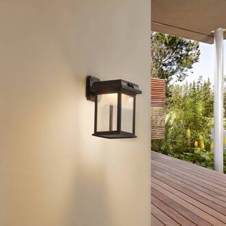 LED wandlamp Latarka, hoogte 27,5 cm, sensor zwart (RAL 9005)