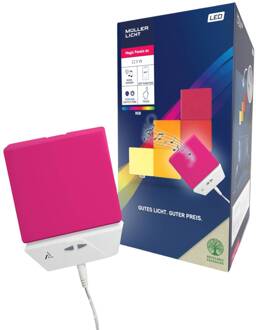 LED wandlamp LED Magic paneel RGBW, vierkant, set van 6 wit