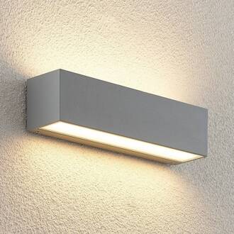 LED wandlamp Lengo, 25 cm, zilver, 2-lamps, IP65