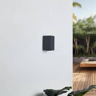 LED wandlamp Lucande Kimian, hoogte 17 cm, antraciet, IP54 donkergrijs