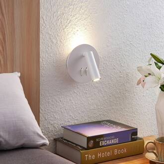 LED wandlamp Magya, wit 2-lamps. rond wit mat