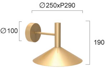 LED wandlamp Marsi, goudkleurig, Ø 25 cm, metaal