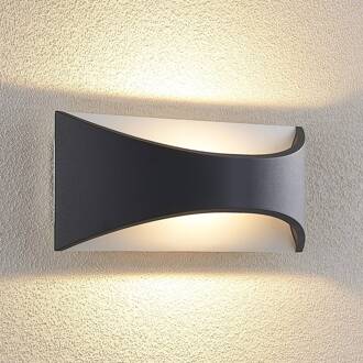 LED wandlamp Mathea, 30 cm, antraciet, aluminium, IP65 antraciet, wit