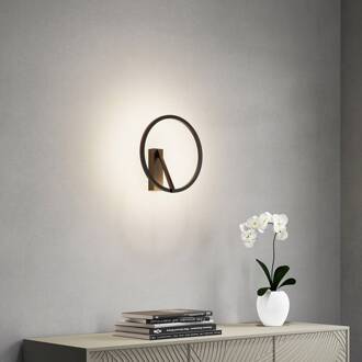 LED wandlamp Melli SD, zwart, aluminium, Ø 33 cm