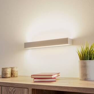 LED wandlamp Mera, breedte 40 cm, aluminium, 3.000 K aluminium, Frost wit
