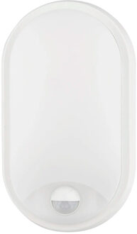 LED Wandlamp met Sensor - Kozolux Porta - 15W 1200lm - Natuurlijk Wit 4500K - IP54 - Ovaal - Wit