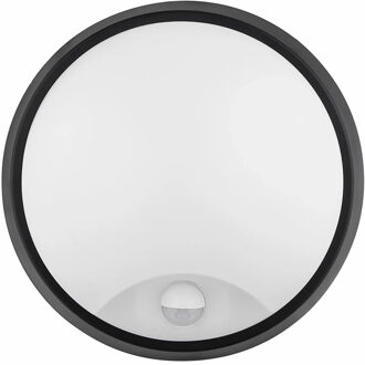 LED Wandlamp met Sensor - Kozolux Sorta - 20W 1600lm - Helder/Koud Wit 6500K - IP54 - Rond - Zwart